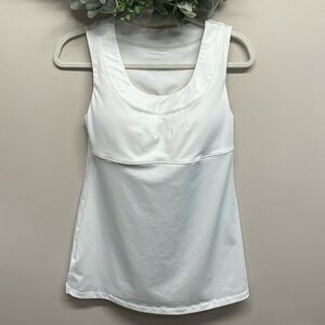 Athleta Inner Strength Built In Bra Tank Top White 36C